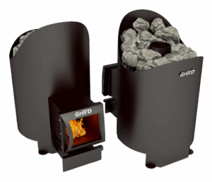 Дровяная банная печь Grill'D Aurora 160 Long (дверца со стеклом)