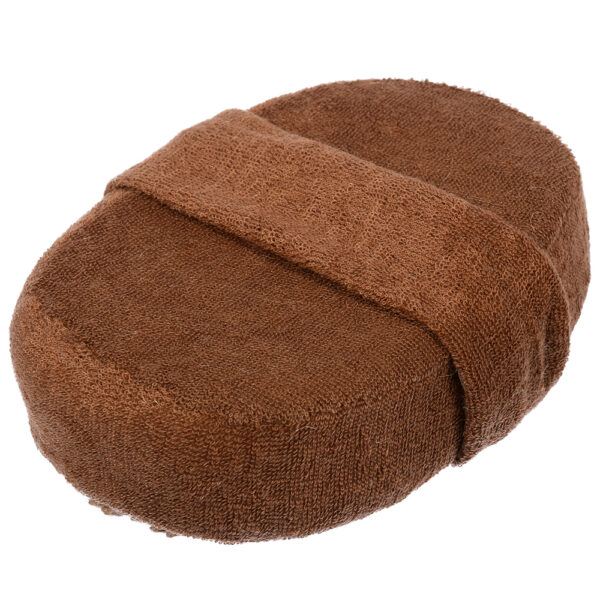 Мочалка из рами, объемная, овальная с хлопком, 10х15х5 см, medium