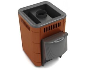 Печь для бани Оса с коротким топливным каналом терракота до 8 кубов