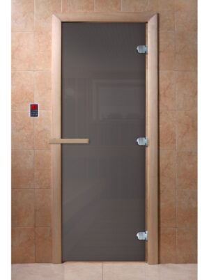 Дверь для сауны DoorWood "Затмение" 190х70 (графит матовый, коробка хвоя)