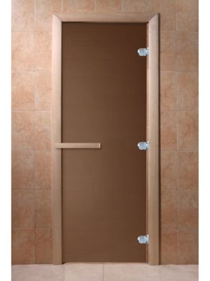 Дверь для сауны DoorWood "Теплая ночь" 190х70 (бронза матовое, коробка хвоя)