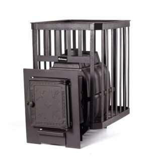 Печь для бани ПароВар 24, кованная сетка до 24 кубов