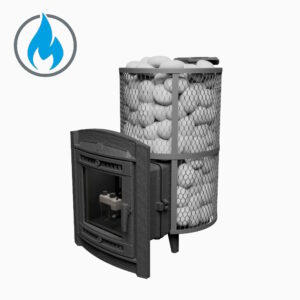 Банная печь Атмосфера L сетка нержавейка c газовой горелкой до 20 м³